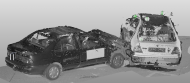 Crashtesty, jak je zaznamenal 3D skener | Autor: Centrum dopravního výzkumu 