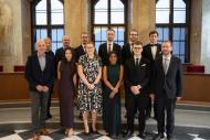 Jan Klíma in top row with the award-winning Ph.D. students from BUT and university and CEITEC BUT management during the Brno Ph.D. Talent gala evening. | Author: Mariya Ostrenko